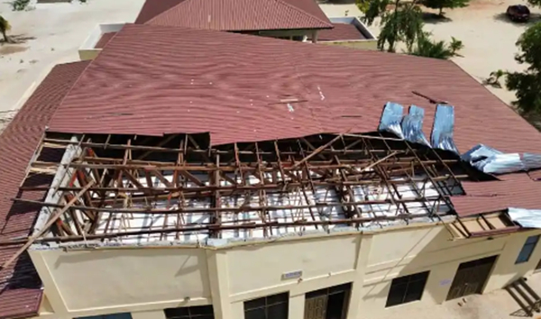 The school suffered from a recent rainstorm that hit Anloga, Keta, and its surrounding communities