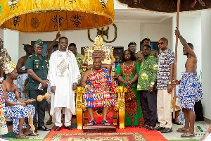 Ohempon Dr Yeboah Asiamah with some dignitaries after the inauguration