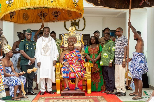 Ohempon Dr Yeboah Asiamah with some dignitaries after the inauguration