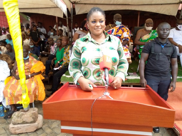 Nana Ama Dokua Asiamah Adjei speaking at the event