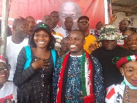 Raphael Kobla Korda with his supporters after filing his nomination