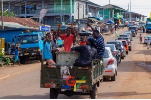 Commuters plying a road in Effutu