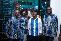 President Nana Addo Dankwa Akufo-Addo with some alumni of of Legon Hall