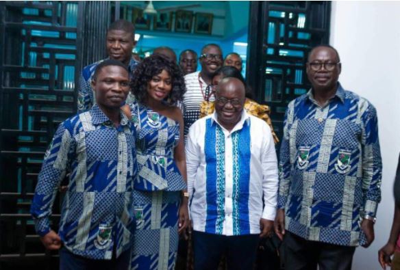 President Nana Addo Dankwa Akufo-Addo with some alumni of of Legon Hall