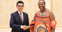 King Mswati III (R) says Andry Rajoelina (L) was not seeking protection in Eswatini