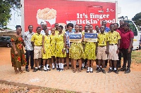 Students from the Reverend Thomas Clegg Methodist School with the organisers