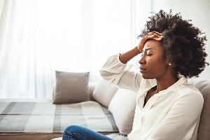 File photo of a worried woman