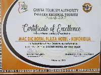 Ghana Tourism Authority awarded the hotel on February in Eastern Region