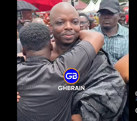 Kwame Baffoe Abronye has made his first public outing since being bailed