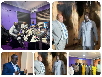 A photo collage from the GJA president's visit