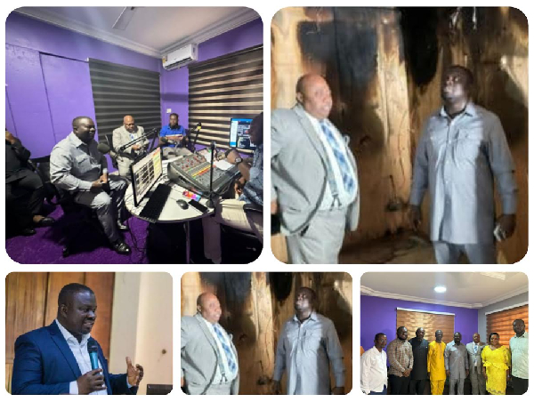 A photo collage from the GJA president's visit