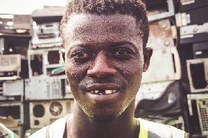 Scrap worker at Agbogbloshie