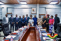 A photograph of the new board members of NSA with the minister