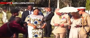 Prince Charles with wife Camilla and Rebecca Akufo-Addo at the Osu Military Cemetary