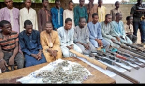 A group of men identified by Nigerian police as Boko Haram extremist fighters and leaders A group of men identified by Nigerian police as Boko Haram extremist fighters and leaders