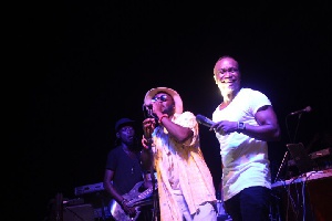 Brymo and M.anifest on stage