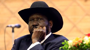 South Sudan President Salva Kiir Holding Chin