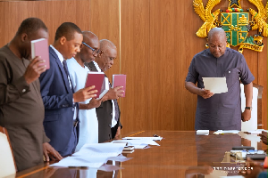 President John Dramani Mahama is seen with the council members