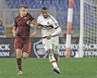 KP Boateng in action for Milan against Roma