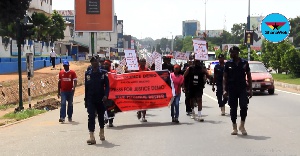 The media men held the demonstration on Friday beginning from GBC