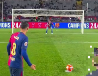 Pedri and his dad during their tradition of penalty kicks