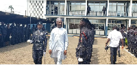 Interior minister inspecting the guard of honour in the Ashanti Region