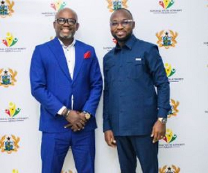 Sammy Anim Addo (L) and NYA boss Osman Ayariga held discussions about the competition