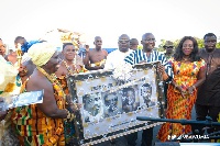 Veep Bawumia with chiefs and people of the Essikado Traditional Area