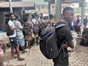 Stranded passengers at Tarkwa-Takoradi station