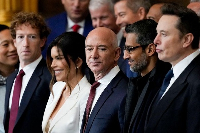 A photo capturing some billionaires including Elon Musk, Jeff Bezos and Mark Zuckerberg