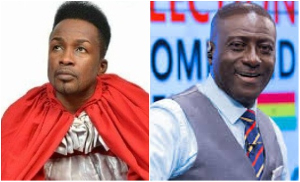 Nicholas Omane Acheampong (L) has criticised Captain Smart (R) over a comment against Apostle Onyina