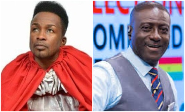 Nicholas Omane Acheampong (L) has criticised Captain Smart (R) over a comment against Apostle Onyina