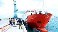 Mv Banyas 1 Lome Vessel docked at the Port of Lamu Berth Number 1, Kenya