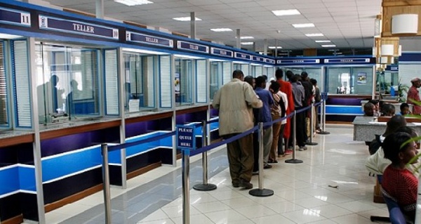 File photo of customers in a bank