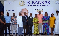 Okraku Mantey with some executives of ECKANKAR Ghana
