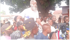 Adams Seidu, a farmer, carried shoulder high after by-election victory
