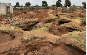 Di digging don damage di land, local authorities tok