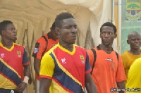 Hearts striker Selasi Adjei (middle)