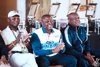 Kofi Adams (L) with Ibrahim Mahama (M)