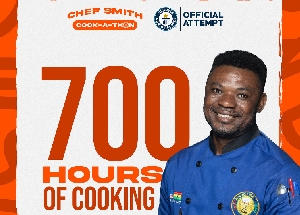 Chef Smith has been cooking for 700 hours now