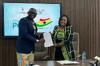 President of Ghana Athletics, Bawa Fuseini (L)