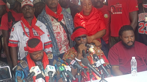 Convener to the coalition, Nii Adu Ardey is speaking to the media