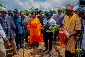 Vice President, Dr Peter Boamah Otokunor among other officials