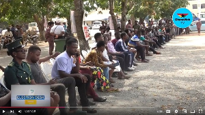 Voters in a queue at the Dome Kwabenya Special Voting centre