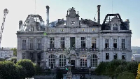 Limoges city hall was set on fire last weekend with its wooden clock tower collapsing