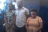 The three suspects in police custody