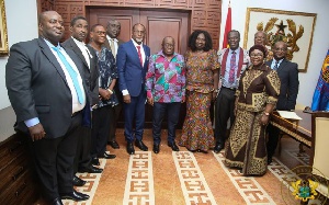 President Nana Akufo-Addo with members of the new National Labour Commission Board