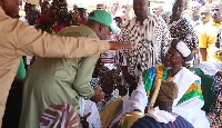 Vice President Amissah-Arthur exchanges pleasantries with the Kumbungu Chief Abu Iddrisu