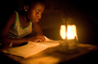 Schoolchildren have been studying with candlelight