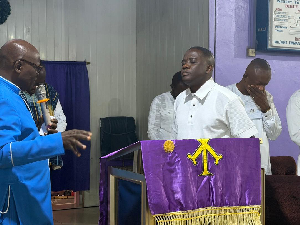 Bekwai MP, Ralph Poku-Adusei at a watch night service